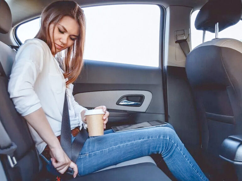 Buckle up in the rear seat