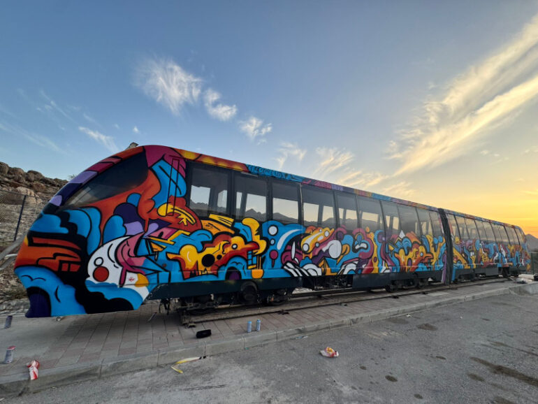 Art on track: Al Hoota’s old train gets vivid makeover