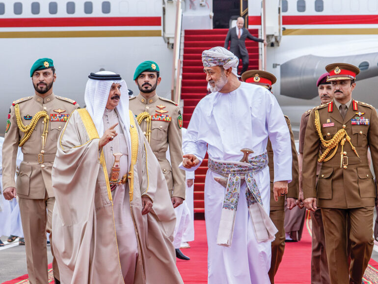 H M Sultan Haitham welcomes King of Bahrain in Salalah