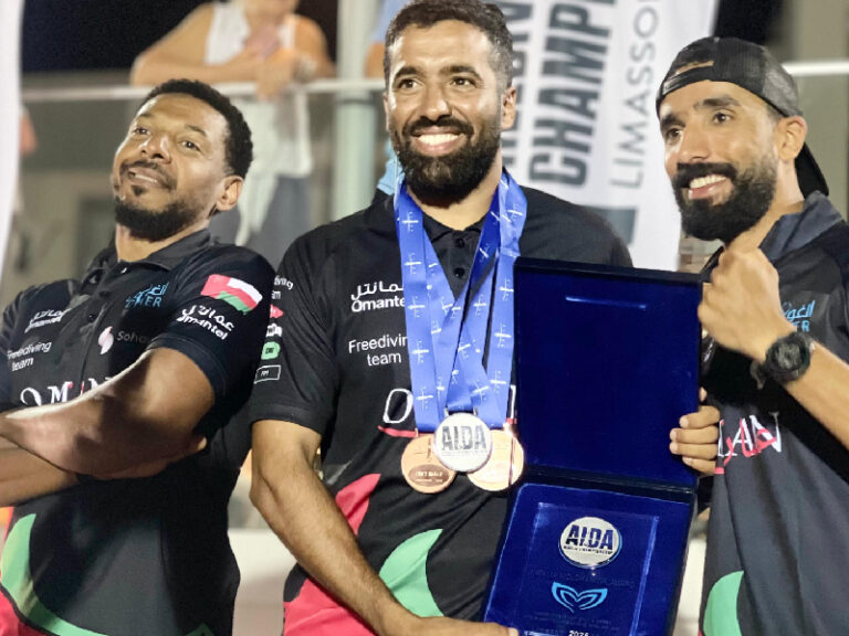 Oman’s Omar al Ghailani claims four medals at world freediving events