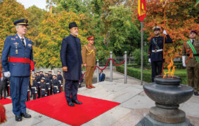 H M Sultan Haitham visits Monument to the Fallen in Madrid