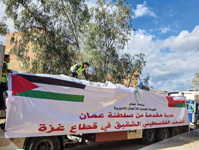 Humanitarian bridge continues as Oman sends tents to Gaza