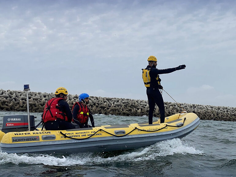 CDAA rescue 5 people from flowing wadi
