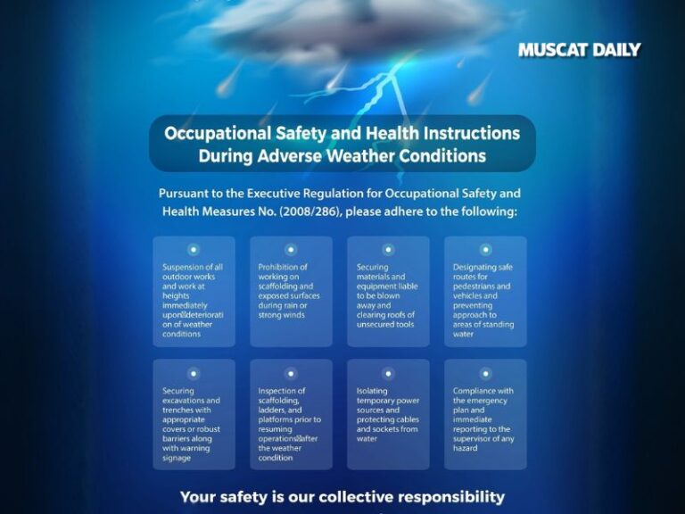 MoL issues mandatory safety guidelines for adverse weather