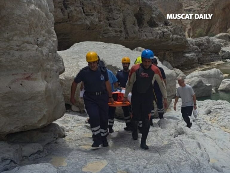 CDAA rescues injured person after mountain fall in Wadi Bani Khalid
