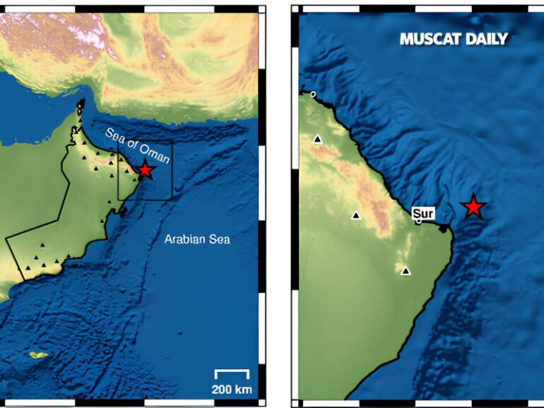 Minor 2.5 magnitude earthquake close to Sur