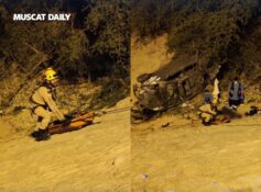 Vehicle plunged from Amerat bridge, driver injured