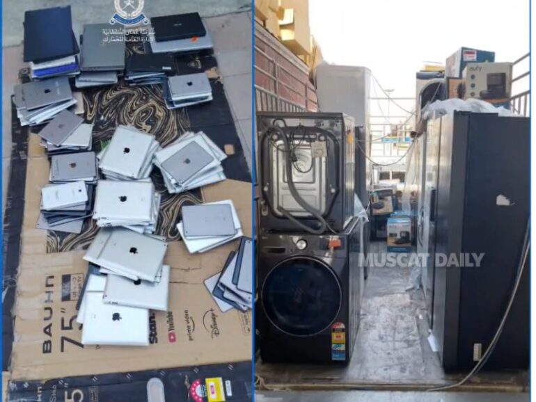 Oman Customs seize undeclared electronics and appliances