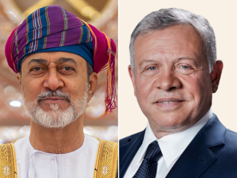 H M Sultan Haitham discusses regional security with Jordan's king and Emmanuel Macron