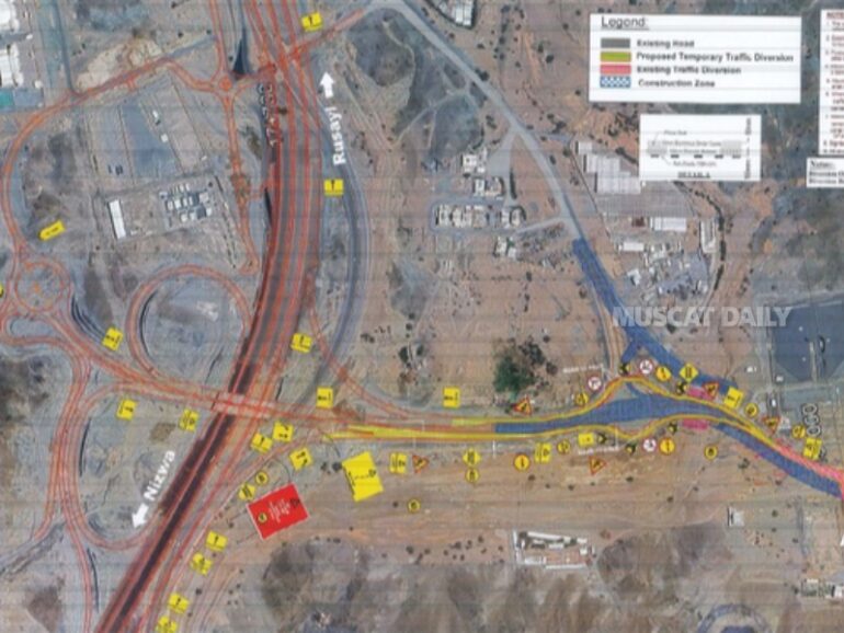 emporary road rerouting implemented for Al Ansab roadworks