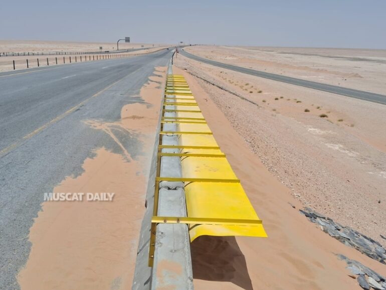 New sand barriers installed on Sultan Said bin Taimur Road