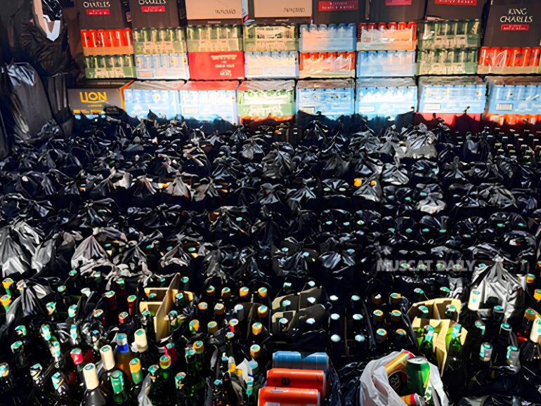 Over 2,800 bottles and cans of alcohol confiscated in Suwaiq